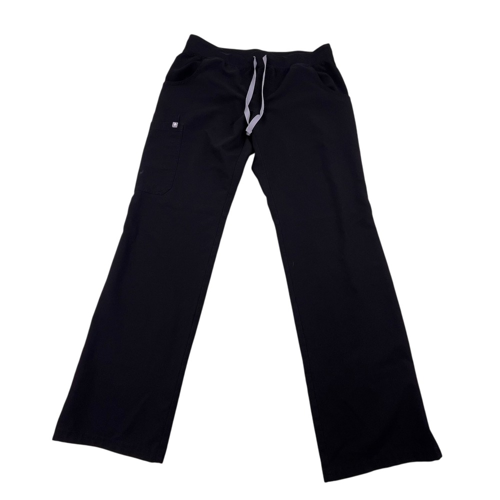 Figs Technical Collection Black Scrub Pants Womens Medium T21004 Drawstring
